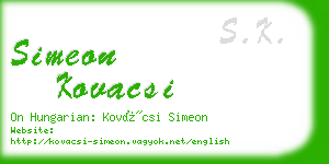 simeon kovacsi business card